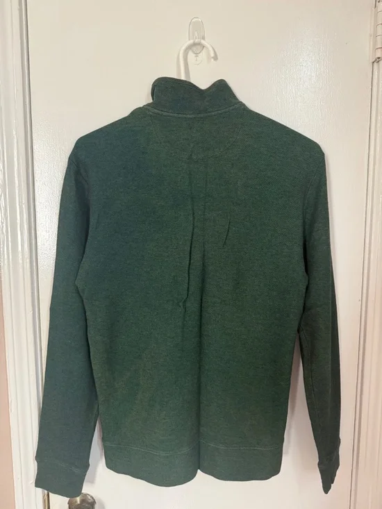 Men's Vineyard Vines Quarter Zip Pullover Green XS Pima Cotton Whale Logo - Picture 2 of 4